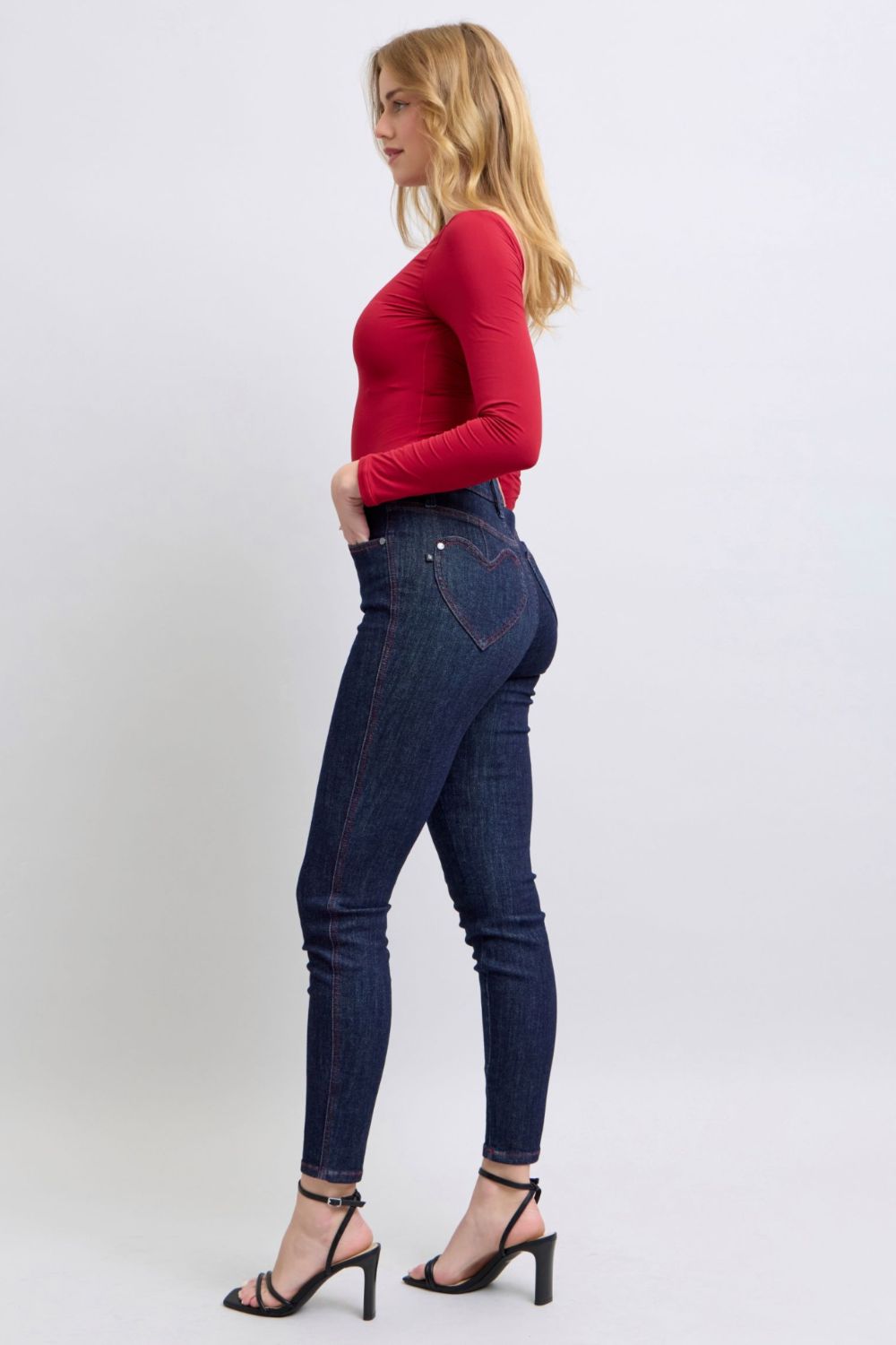 Judy Blue Full Size Heart Shaped Back Pockets Skinny Jeans Southern Soul Collectives