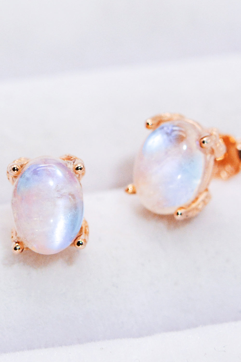 Natural Moonstone 4-Prong Stud Earrings Southern Soul Collectives