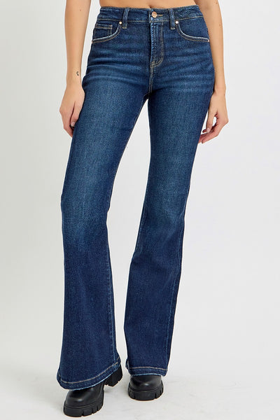 RISEN Full Size High Rise Flare Jeans with Pockets Southern Soul Collectives