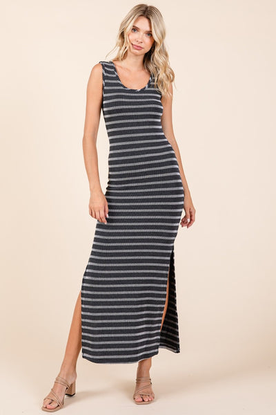 Mittoshop Striped Scoop Neck Sleeveless Maxi Dress Southern Soul Collectives