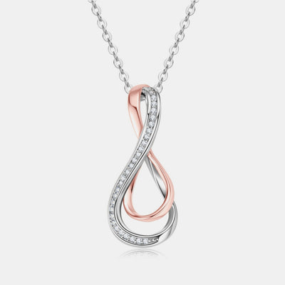 925 Sterling Silver Inlaid Moissanite Infinity Pendant Necklace Southern Soul Collectives