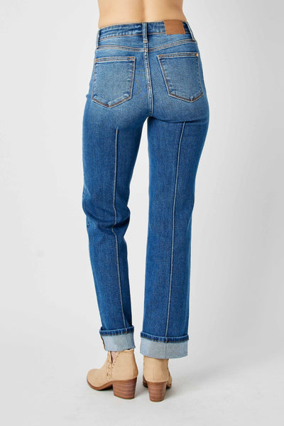 Judy Blue Full Size High Waist Front Seam Detail Straight Jeans Southern Soul Collectives