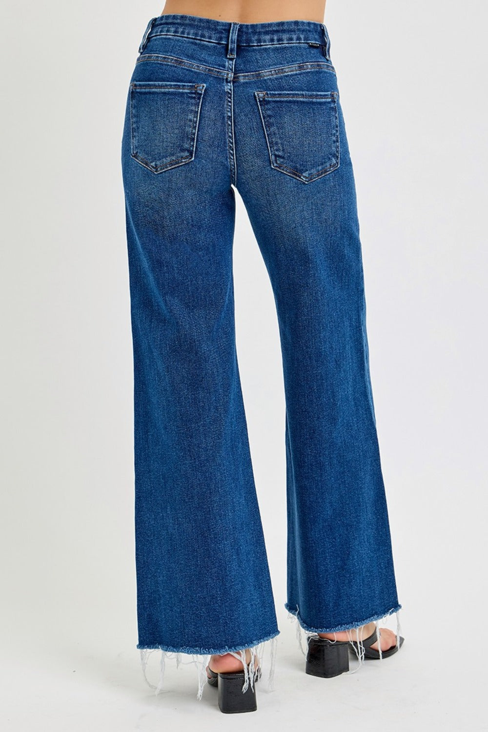 RISEN Tummy Control High Rise Raw Hem Wide Leg Jeans Southern Soul Collectives