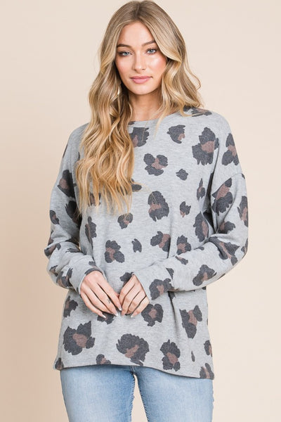 BOMBOM Leopard Drop Shoulder T-Shirt Southern Soul Collectives