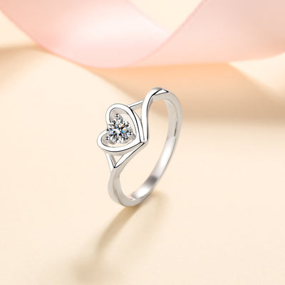 Moissanite Heart 925 Sterling Silver Ring Southern Soul Collectives