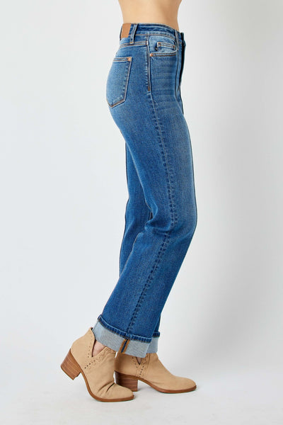 Judy Blue Full Size High Waist Front Seam Detail Straight Jeans Southern Soul Collectives