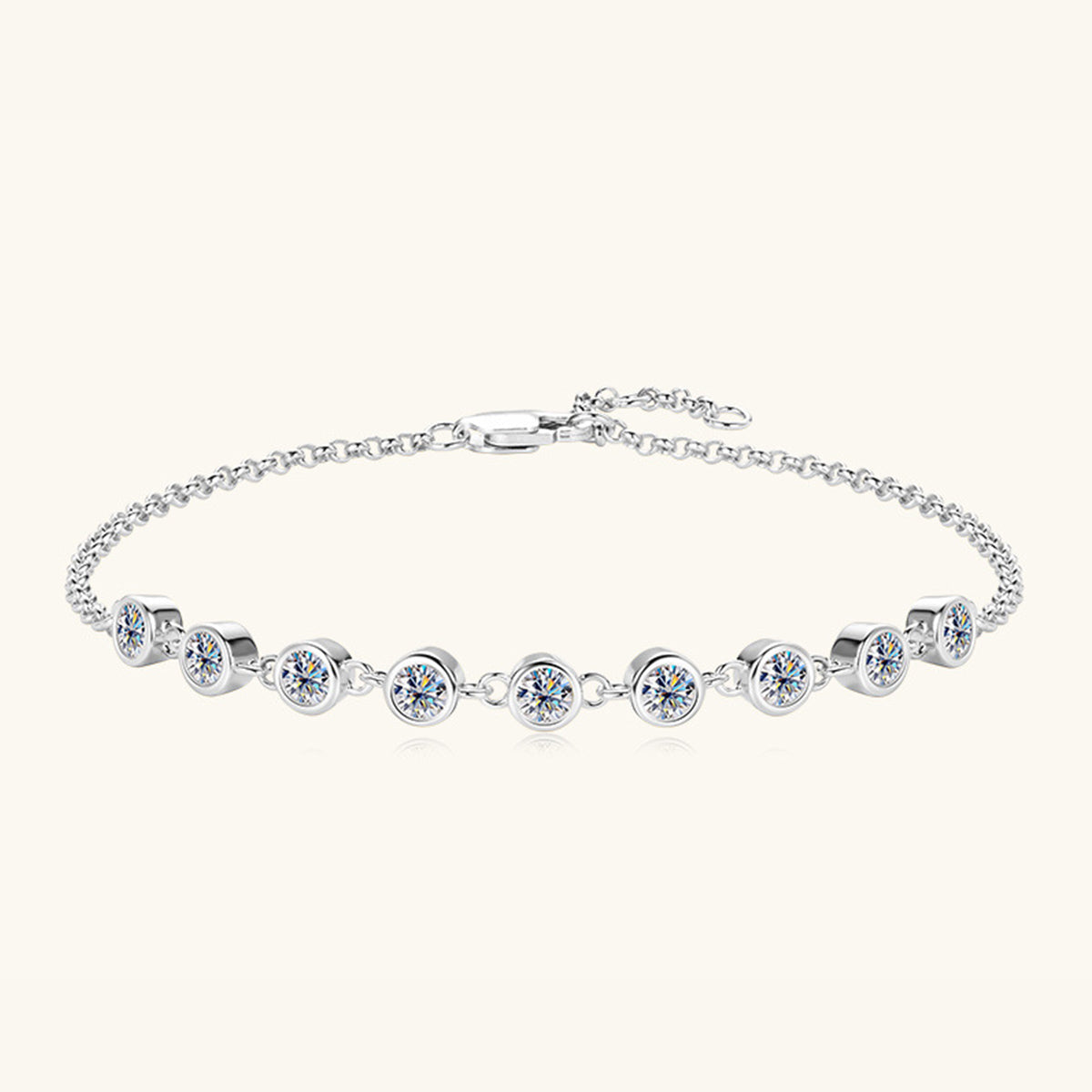 Inlaid Moissanite 925 Sterling Silver Bracelet Southern Soul Collectives