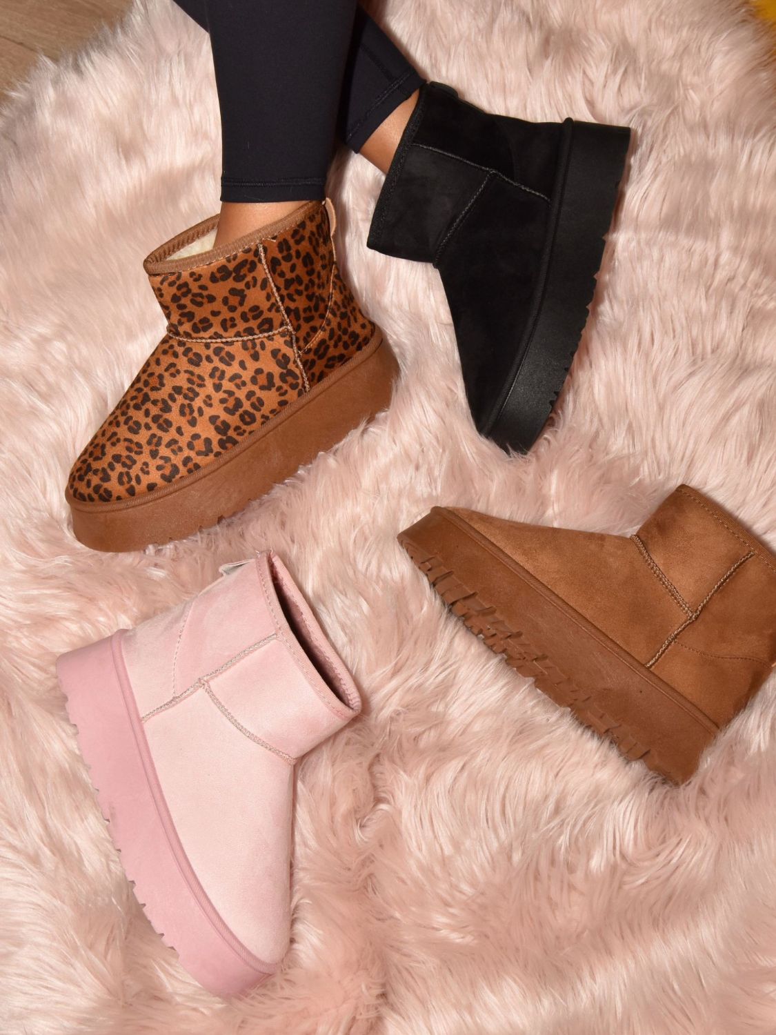 Thermal Furry Leopard Platform Booties Southern Soul Collectives