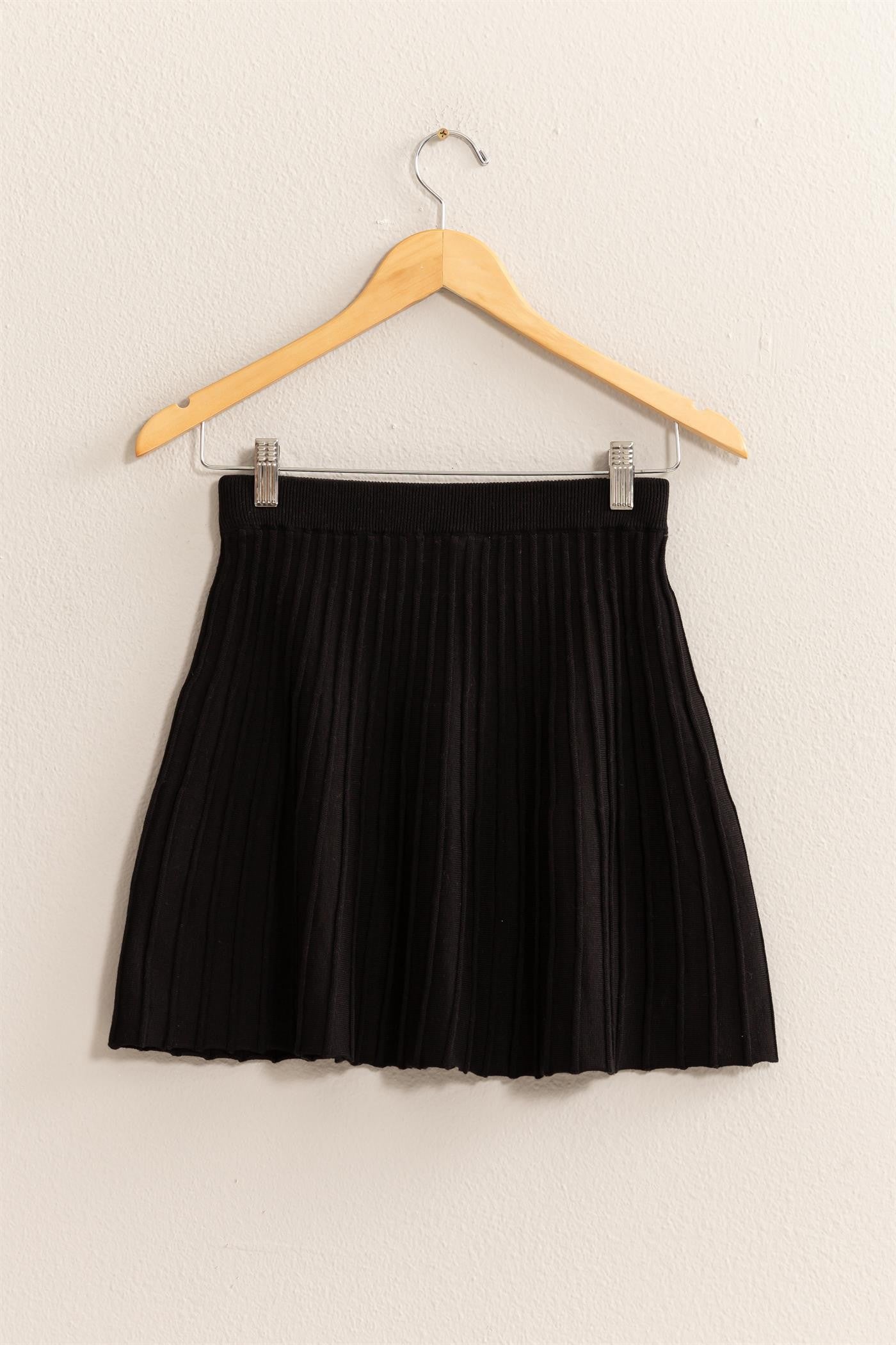 HYFVE High Waist Knit Pleated Flare Mini Skirt Southern Soul Collectives