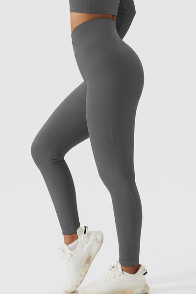 Anything But Basic Crossover Waist Active Leggings with Pockets in Multiple Colors Southern Soul Collectives
