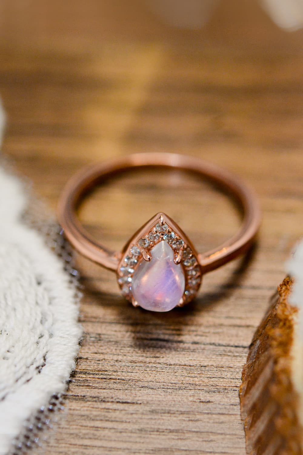 Moonstone Teardrop 925 Sterling Silver Halo Ring Southern Soul Collectives