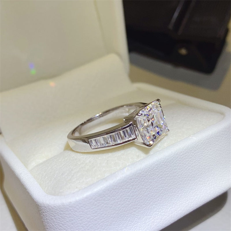 3 Carat Moissanite 925 Sterling Silver Square Shape Ring Southern Soul Collectives