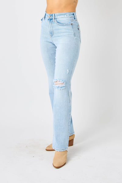 Judy Blue Full Size High Waist Distressed Straight Jeans Southern Soul Collectives