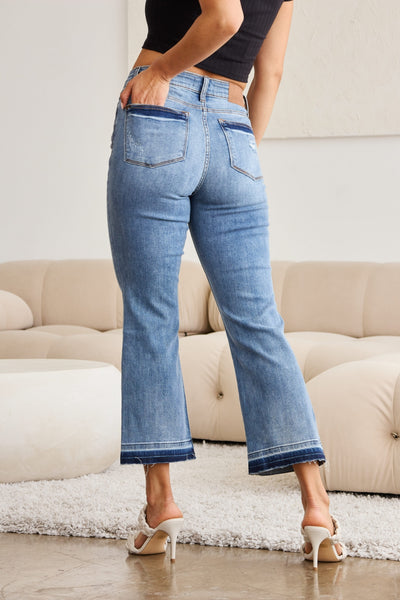 Judy Blue Full Size Release Hem Cropped Bootcut Jeans Southern Soul Collectives