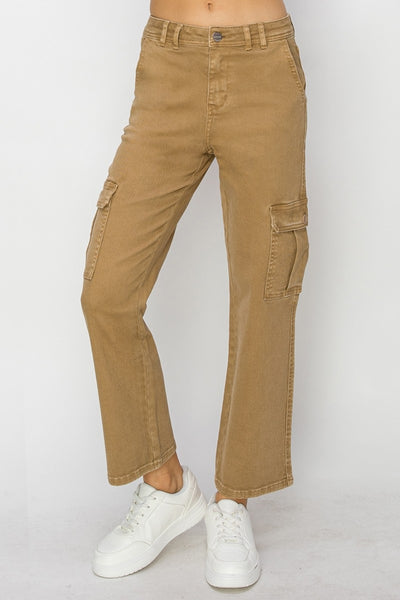 Risen Full Size High Rise Cargo Jeans Southern Soul Collectives