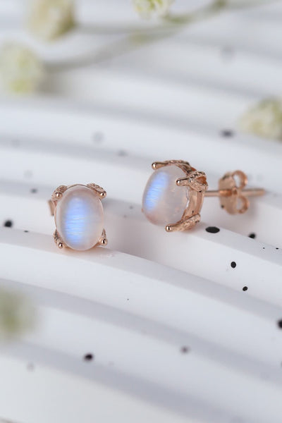 High Quality Natural Moonstone 925 Sterling Silver Stud Earrings Southern Soul Collectives