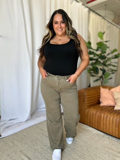 RFM Full Size High Rise Garment Dye Wide Leg  Jeans Southern Soul Collectives