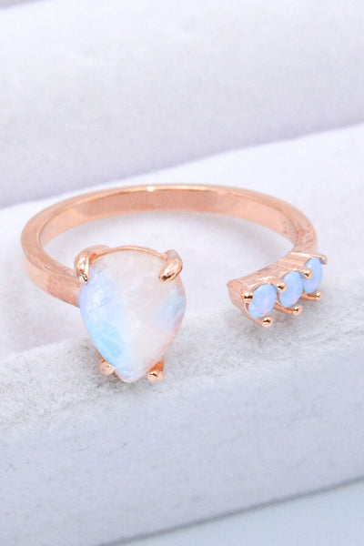 18K Rose Gold-Plated Moonstone Open Ring Southern Soul Collectives