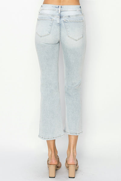 RISEN Mid Rise Cropped Flare Jeans Southern Soul Collectives