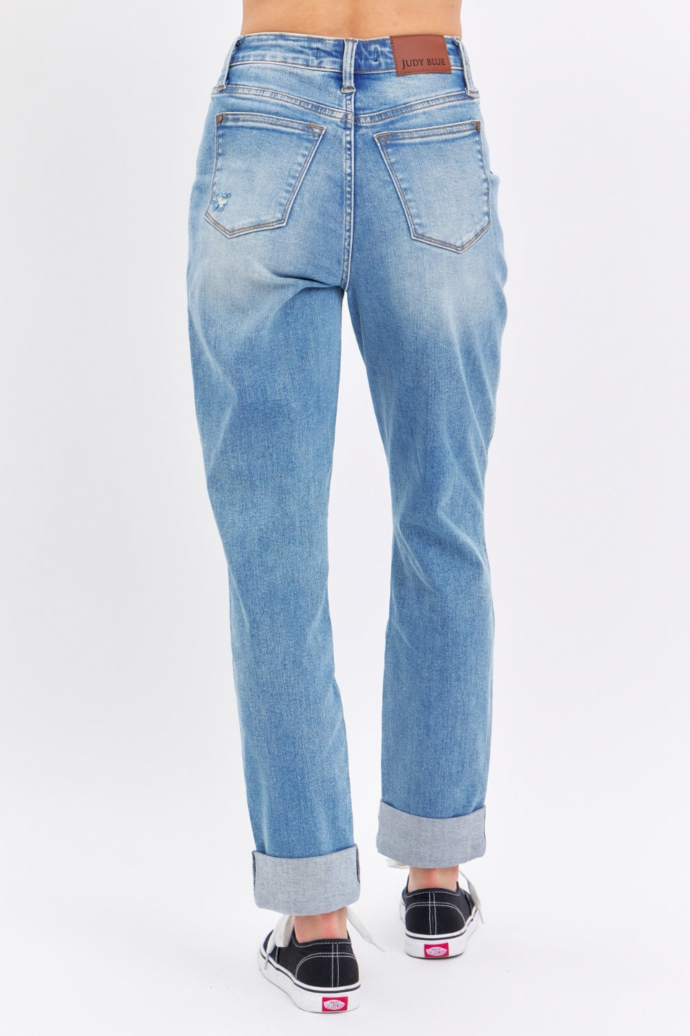 Judy Blue Full Size Distressed Straight Jeans with Patch Pockets Southern Soul Collectives