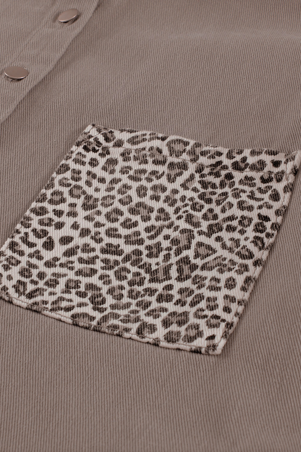 Double Take Leopard Contrast Denim Top Southern Soul Collectives