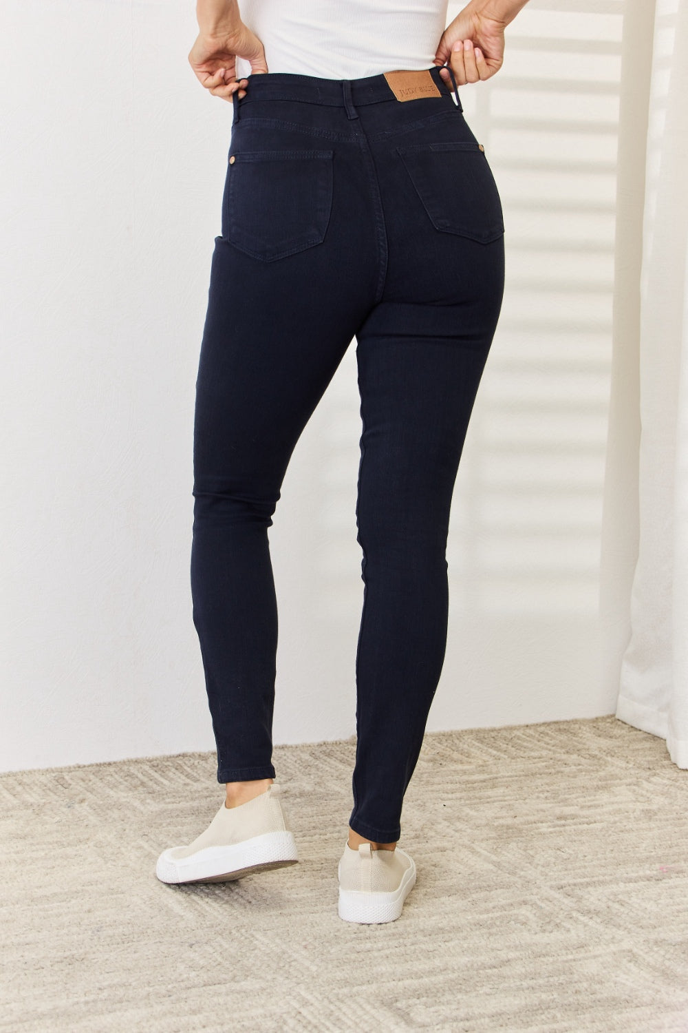 Judy Blue Garment Dyed Tummy Control Skinny Jeans in Navy Southern Soul Collectives