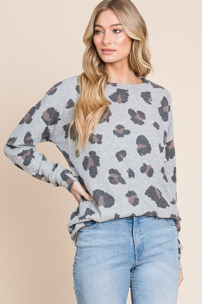 BOMBOM Leopard Drop Shoulder T-Shirt Southern Soul Collectives