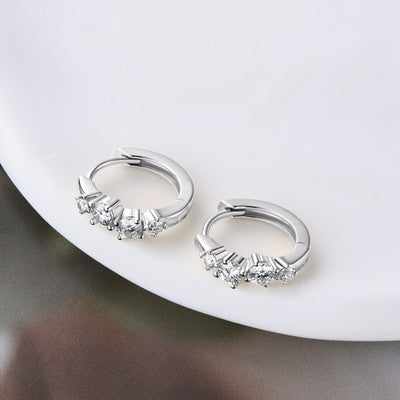 925 Sterling Silver Moissanite Huggie Earrings Southern Soul Collectives