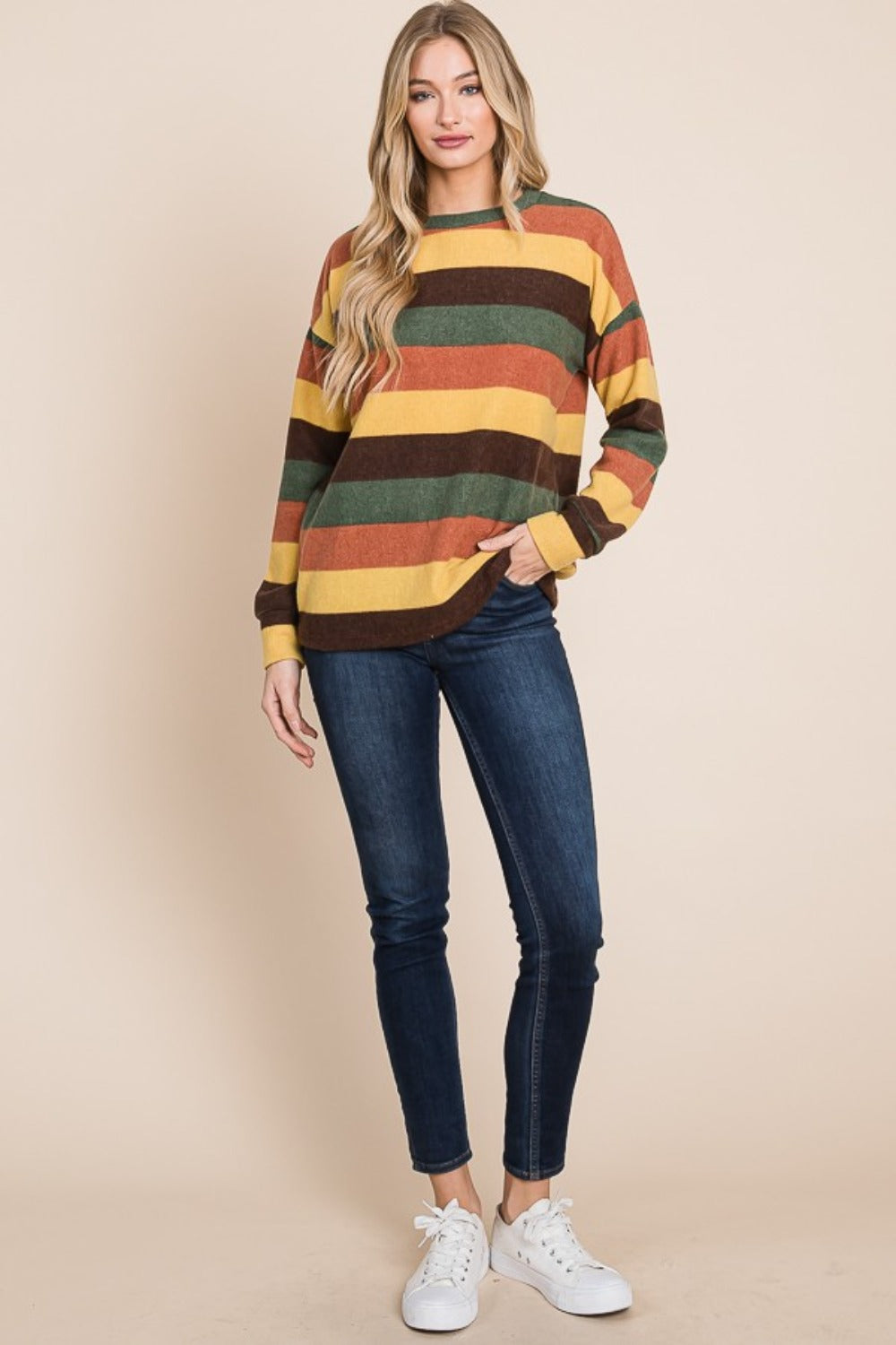 Multi-Color Striped Knit Top Southern Soul Collectives