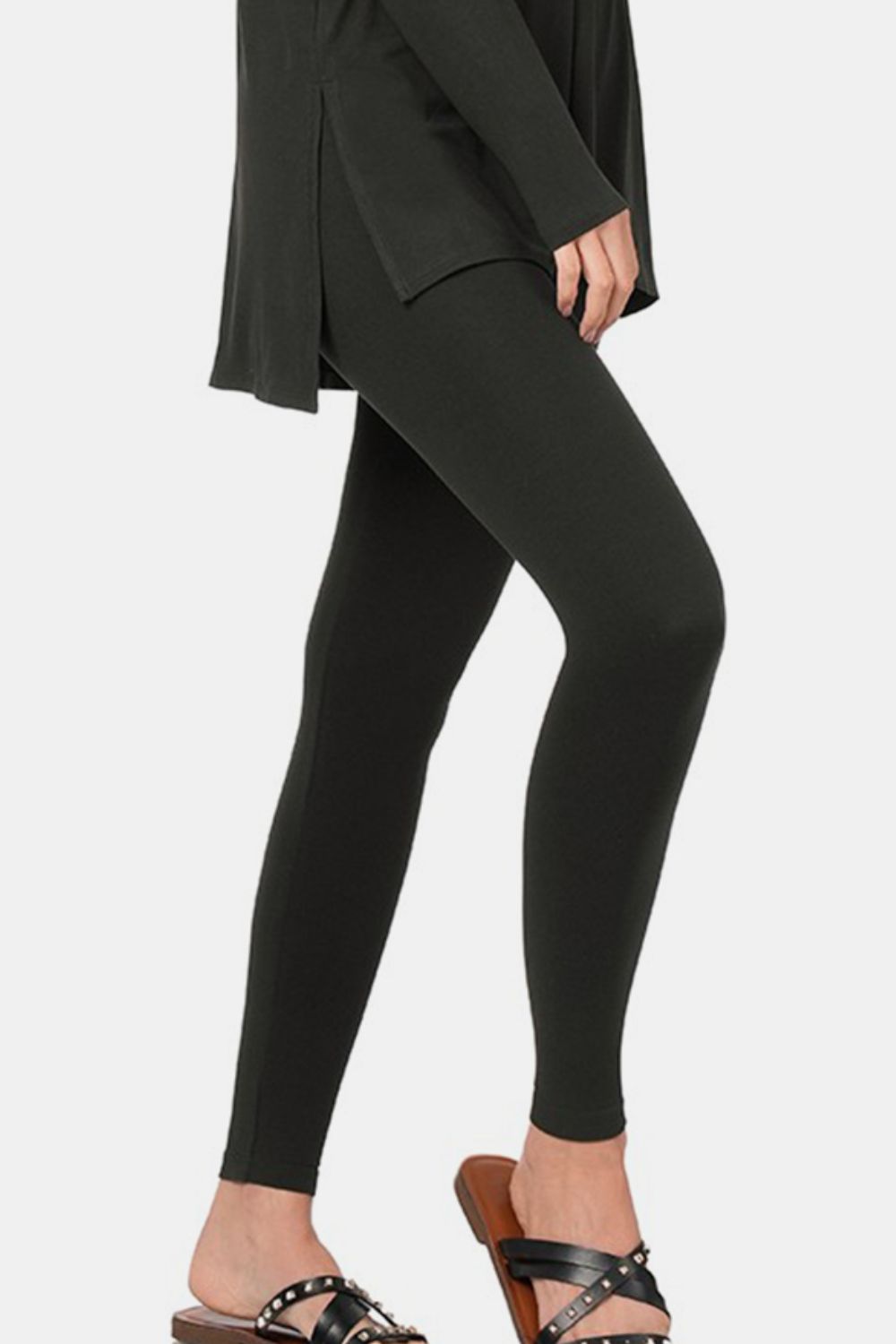 Zenana Brushed Microfiber Top and Leggings Lounge Set in Black Southern Soul Collectives