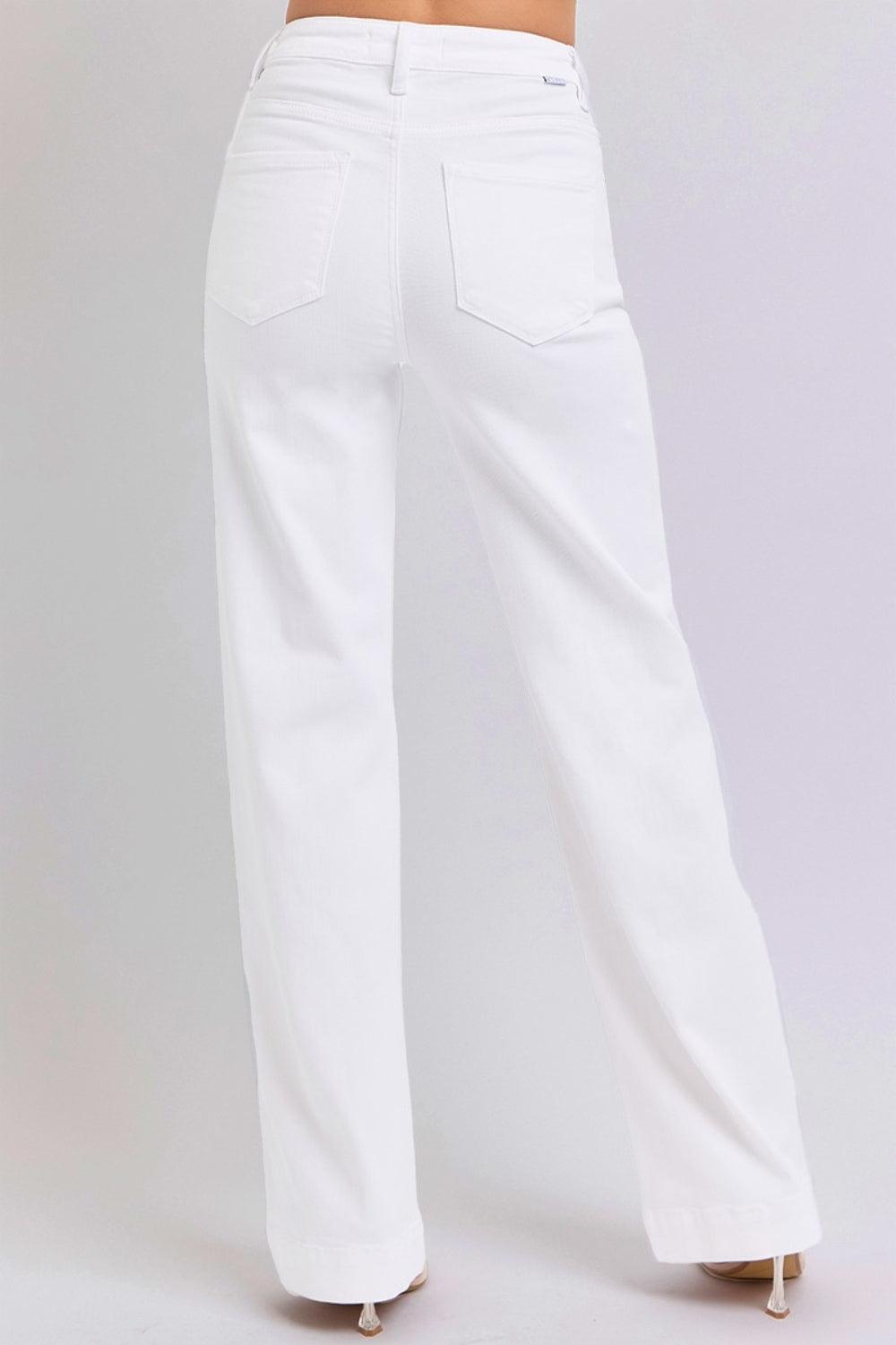 RISEN High Waist Straight Jeans in White Southern Soul Collectives