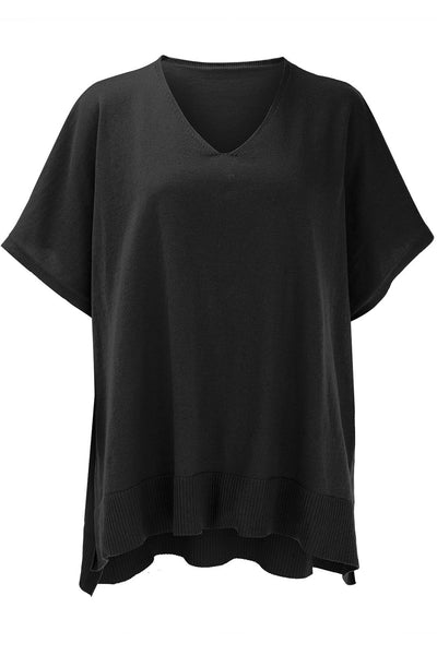 Slit V-Neck Half Sleeve Knit Top Southern Soul Collectives