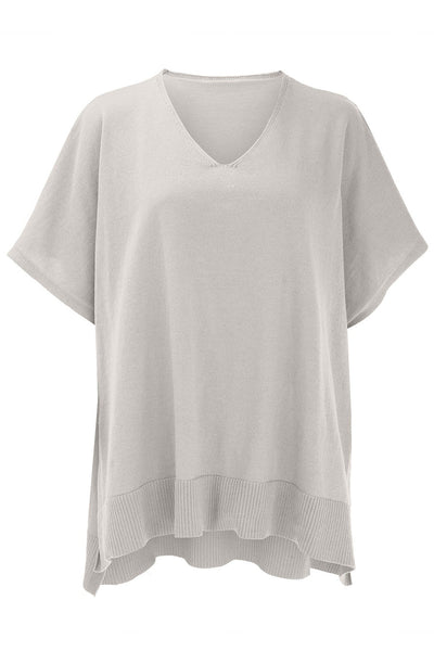 Slit V-Neck Half Sleeve Knit Top Southern Soul Collectives