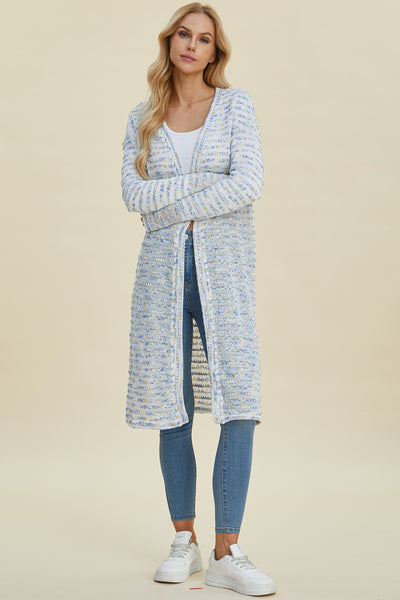 Double Take Full Size Open Front Longline Cardigan Southern Soul Collectives