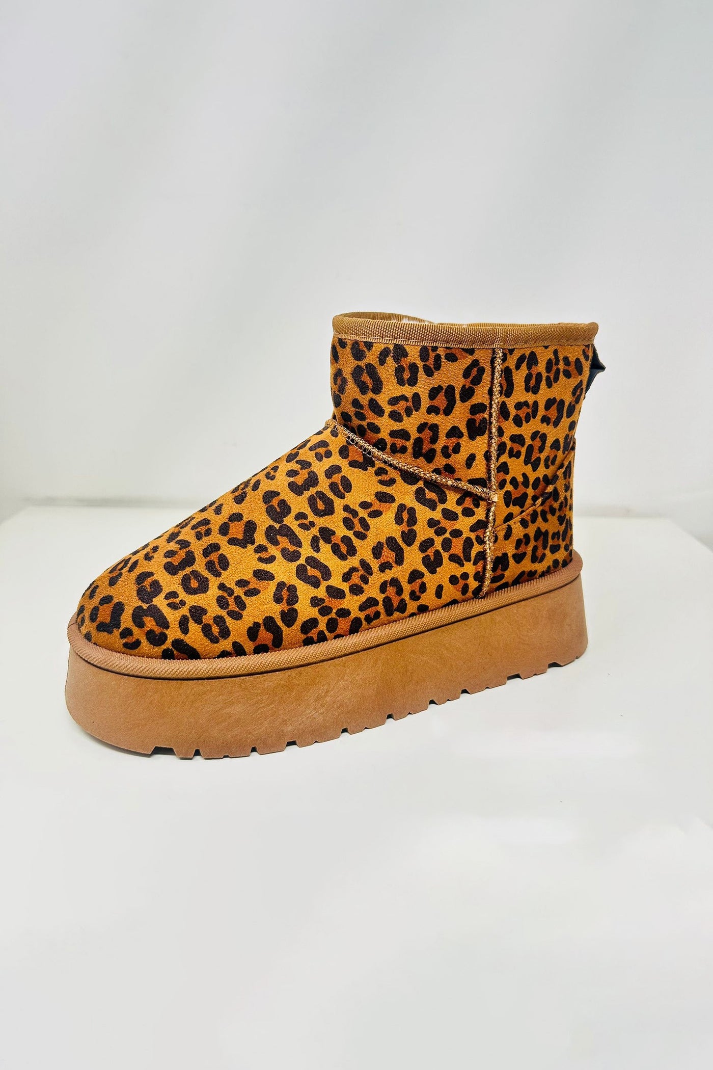 Thermal Furry Leopard Platform Booties Southern Soul Collectives