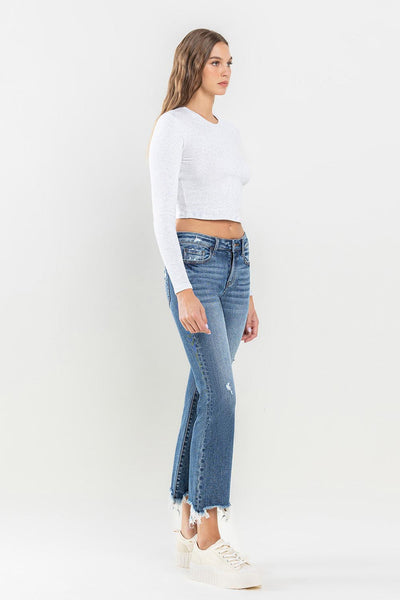 Lovervet Mid Rise Frayed Hem Jeans Southern Soul Collectives