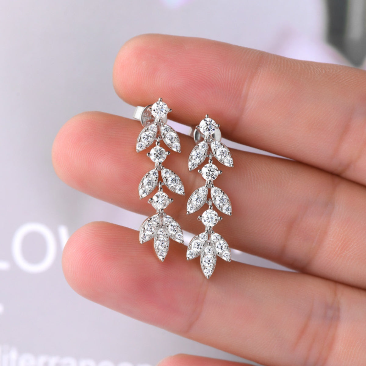 925 Sterling Silver Moissanite Leaf Earrings Southern Soul Collectives