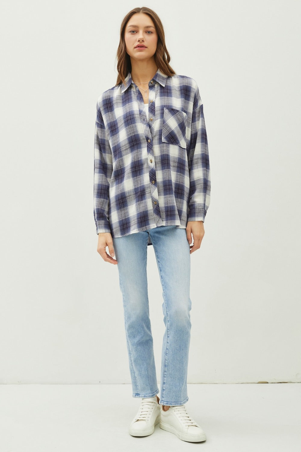 Be Cool Plaid Flannel Button Down Shirt with Chest Pocket Southern Soul Collectives