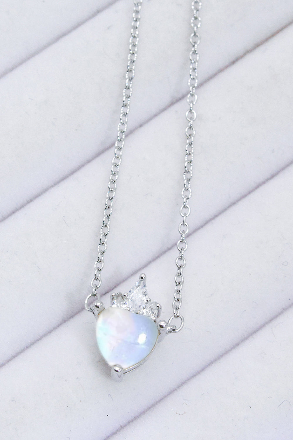 925 Sterling Silver Moonstone Heart Pendant Necklace Southern Soul Collectives