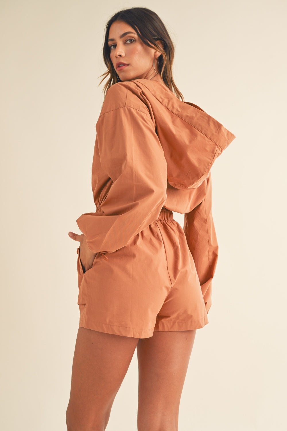 Mable Snap Down Long Sleeve Hooded Romper Southern Soul Collectives