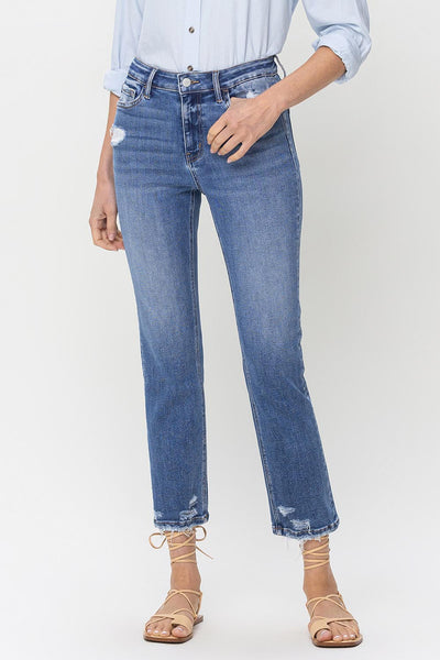 Lovervet High Rise Raw Hem Straight Jeans Southern Soul Collectives