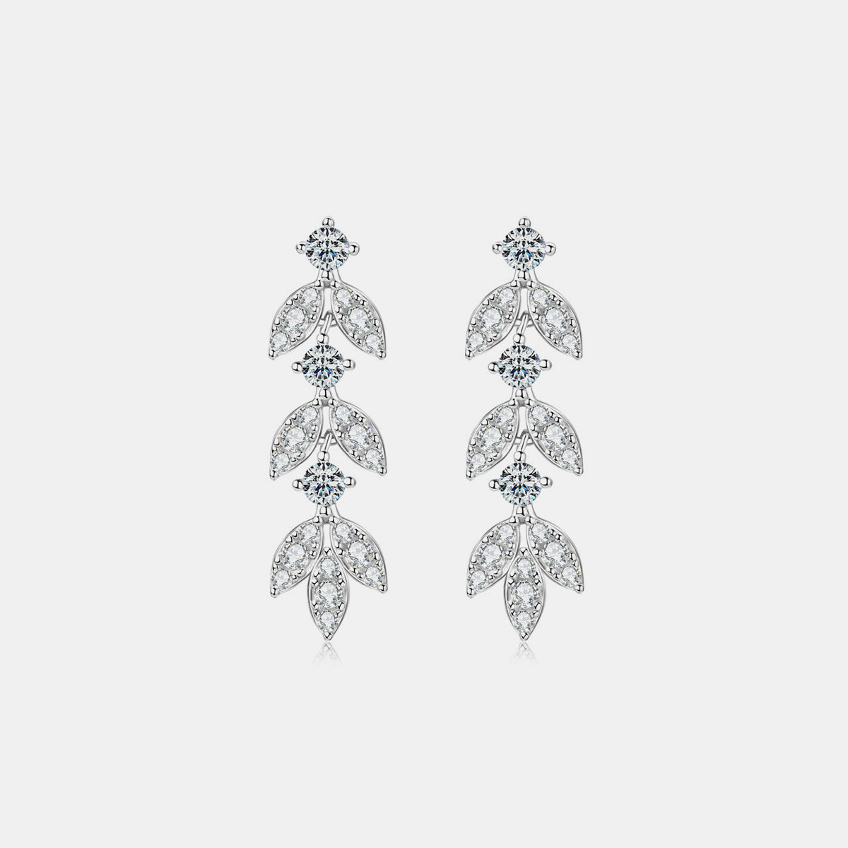 925 Sterling Silver Moissanite Leaf Earrings Southern Soul Collectives