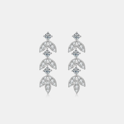 925 Sterling Silver Moissanite Leaf Earrings Southern Soul Collectives