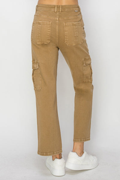 Risen Full Size High Rise Cargo Jeans Southern Soul Collectives