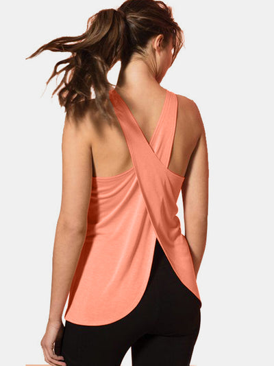 Crisscross Back Scoop Neck Active Tank in Multiple Colors Southern Soul Collectives