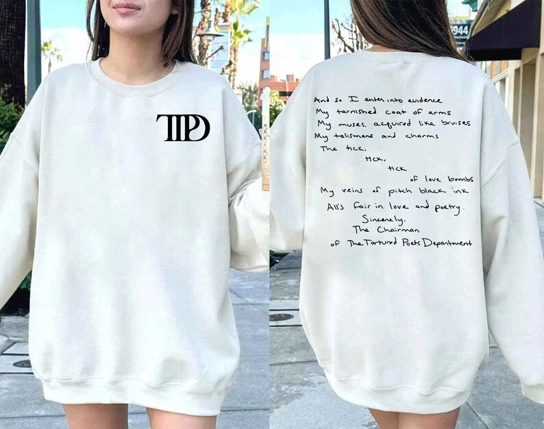TTPD Handwritten Lyrics Grapchi T-shirt and Sweatshirt