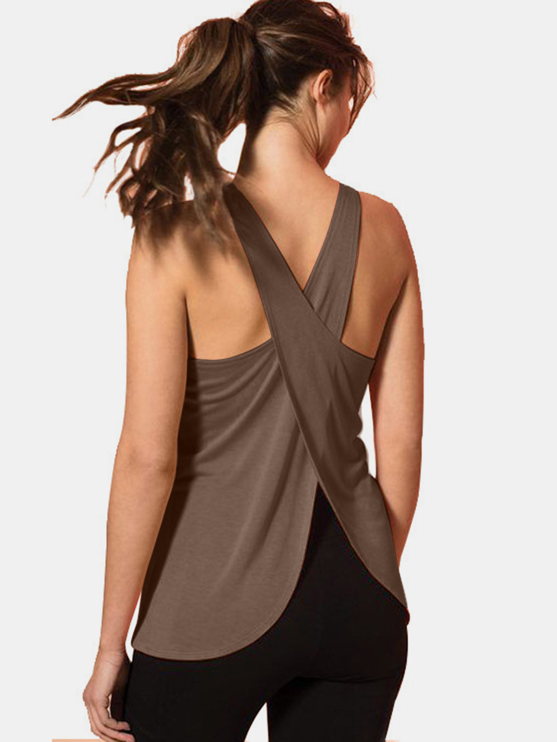 Crisscross Back Scoop Neck Active Tank in Multiple Colors Southern Soul Collectives