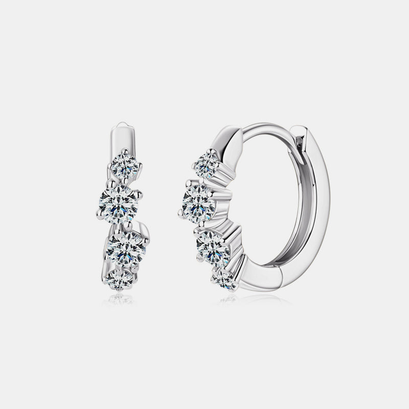 925 Sterling Silver Moissanite Huggie Earrings Southern Soul Collectives