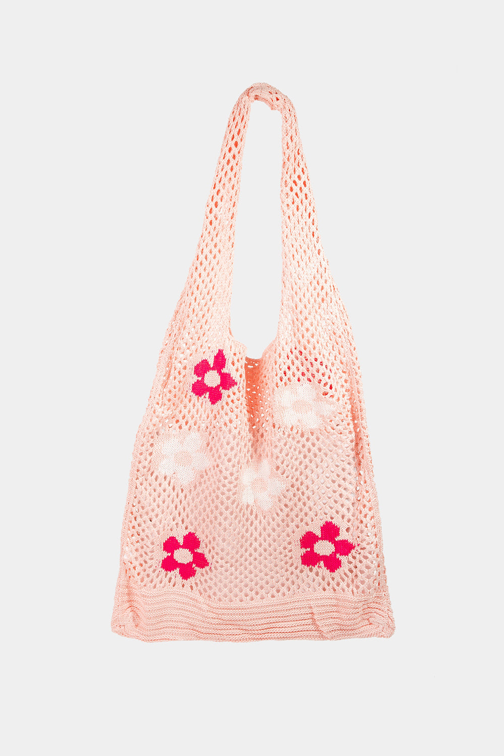Fame Flower Pattern Knitted Tote Bag in Two Colors Southern Soul Collectives