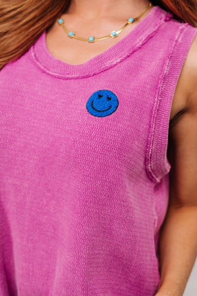 A Few of My Favorite Things Round Neck Tank in Fuchsia Southern Soul Collectives